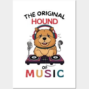 Cartoon Chow Chow Dog DJ Funny Posters and Art